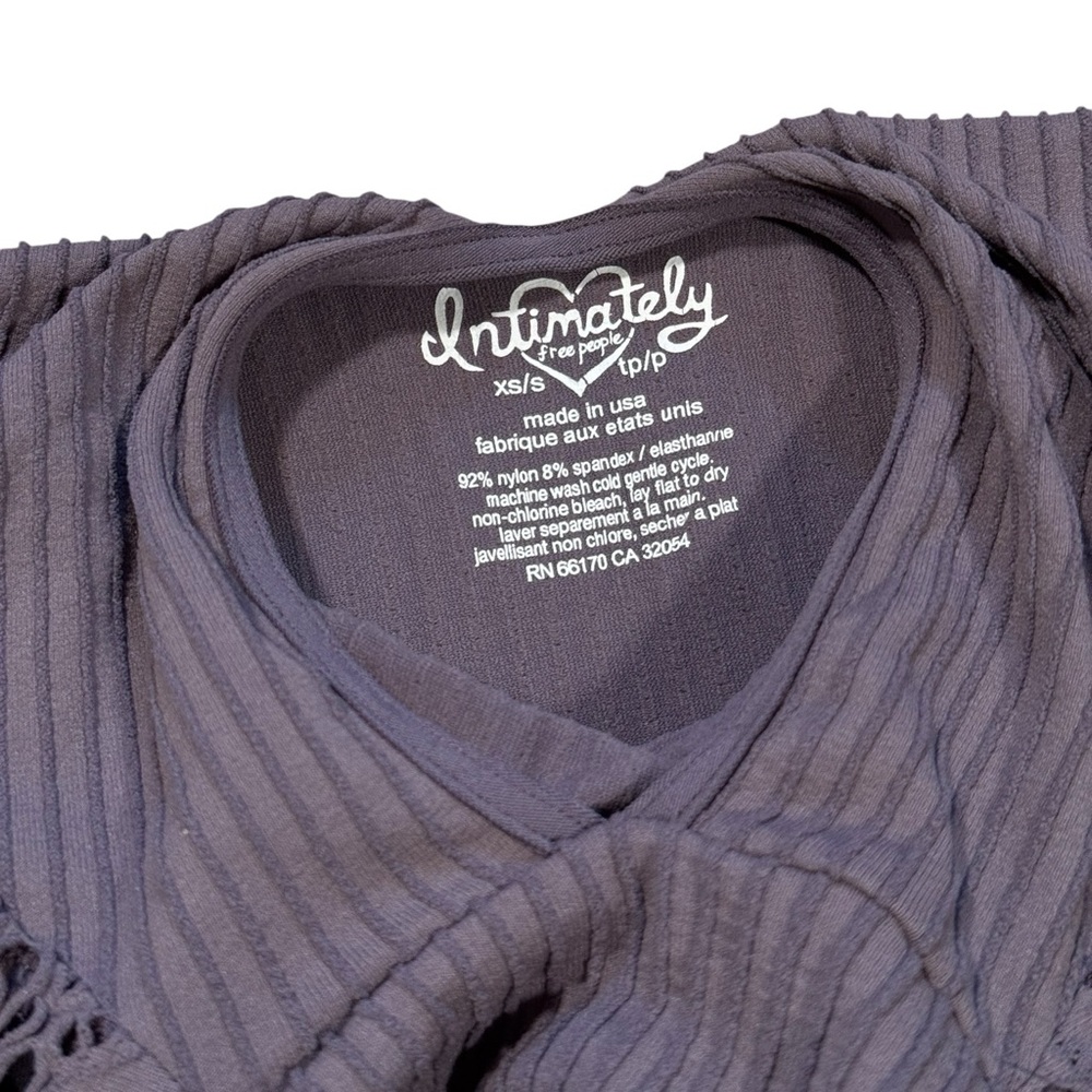 NWOT Free People Intimately XS/S Purple Rib and Lace Turtleneck Long Sleeve Top - Picture 7 of 8